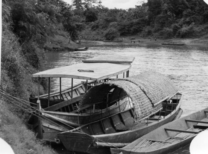  Boats on bank of Mekong River 1969