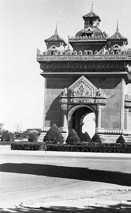 Patuxai (Anousavary) - Victory Monument in Vientiane, Laos around 1974.