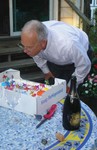 Vance blows out the candles